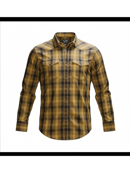 Filson Other - Filson Western Trim Slim Button Front Shirt Long Sleeves Large Plaid 100% Wool
